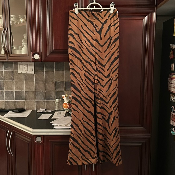 ZARA animal print flare pants size small - Picture 8 of 11